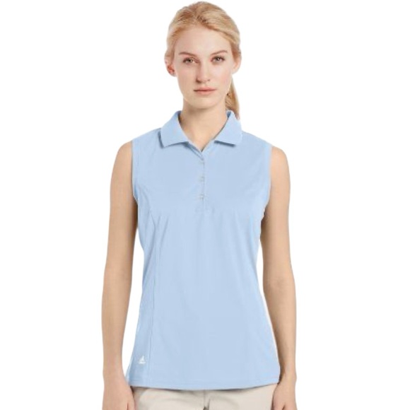 Adidas Ultimate365 Sleeveless Light Blue Golf Polo NWOT Lg - Picture 6 of 6